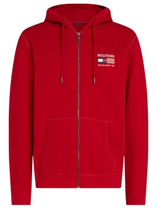Felpa rossa in cotone Tommy Hilfiger | MW0MW39691XLD
